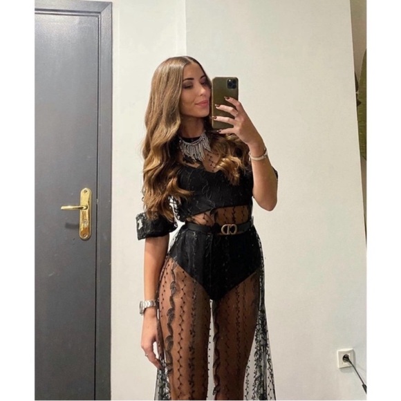 Zara embroidered semi sheer dress - Picture 6 of 6